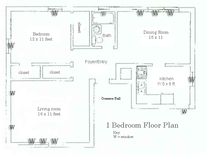 1 Bedroom Floor Plan